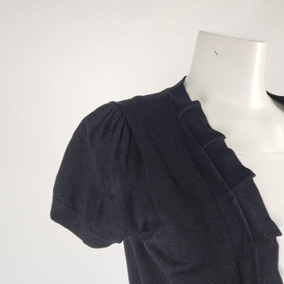 INC International Concepts Black Knit Short Sleeve Cardigan Size L/XL - Picture 2 of 7